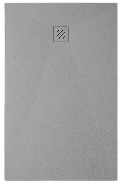 Piatto doccia in resina 80x140 Arena grigio completo di kit scarico