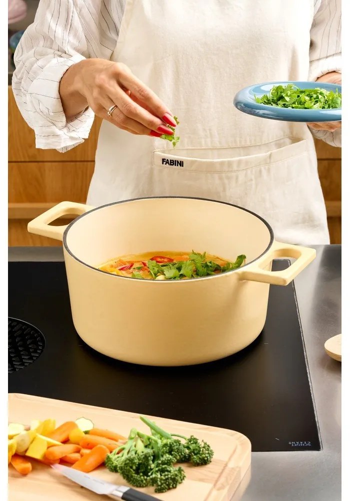 Casseruola in ghisa con coperchio incluso adatta all'induzione 5,5 l Mattia 3.0 – FABINI