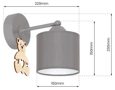 Applique per bambini BEAR 1xE27/60W/230V