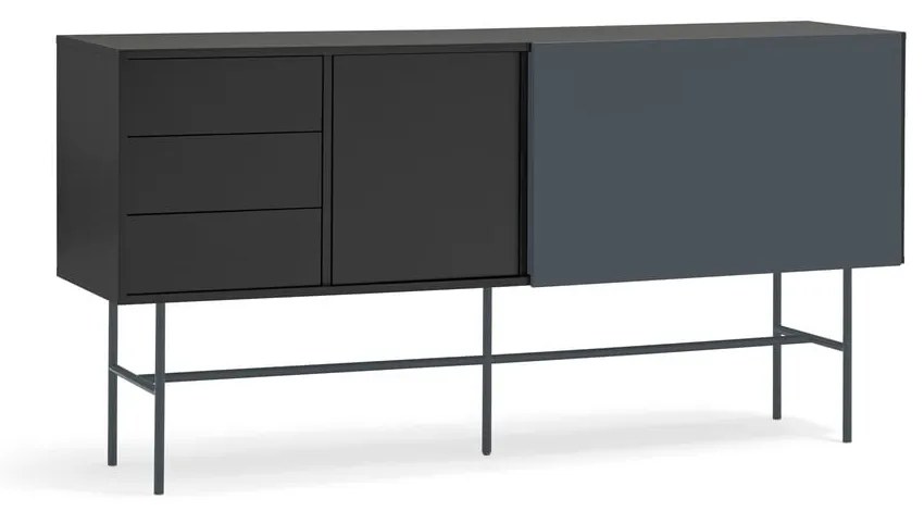 Cassettiera bassa nero-antracite con ante scorrevoli 180x91 cm Nube - Teulat