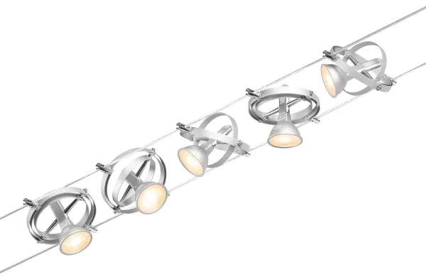Paulmann 94436 - SET 5xGU5,3/10W Faretto CARDAN 230V cromo opaco
