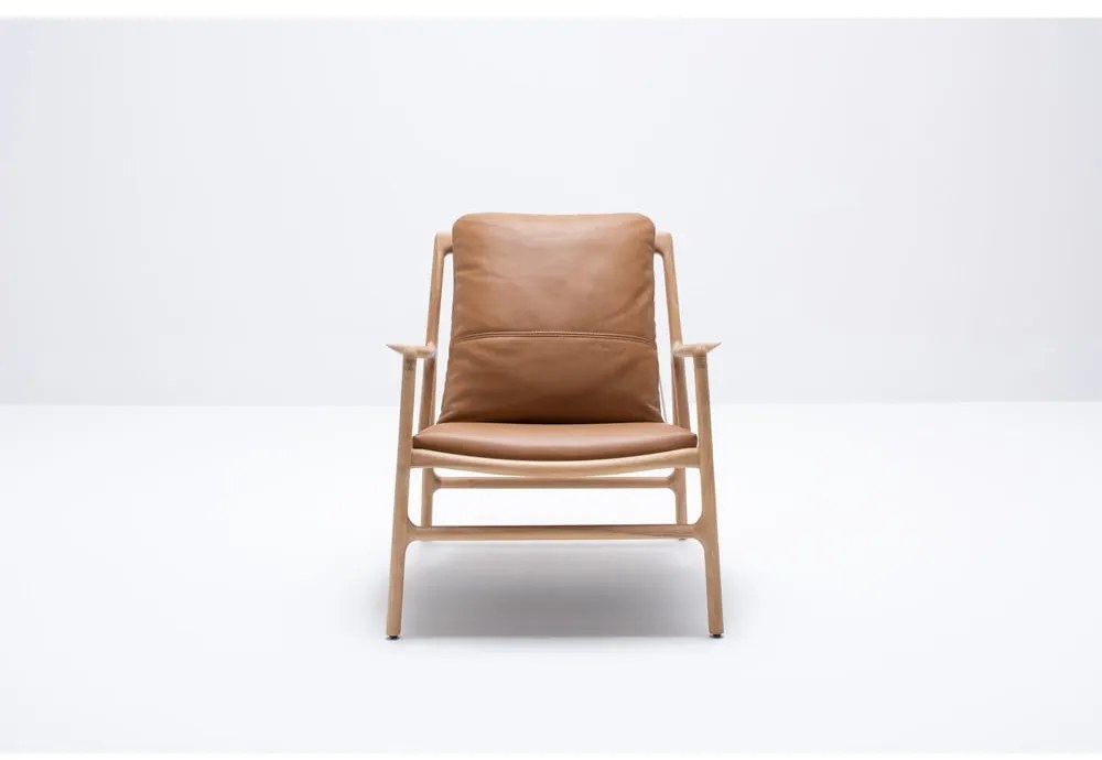 Poltrona in pelle di colore marrone-naturale Dedo - Gazzda