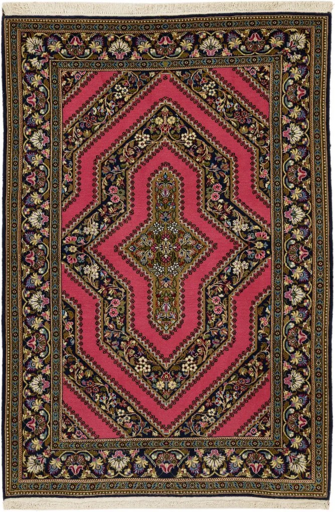Ghom Tappeto 110x160 (Iran) Annodato A Mano