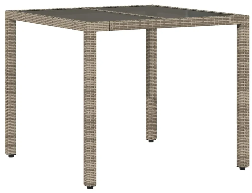 Set da pranzo da giardino 5 pz con cuscini polyrattan e vetro