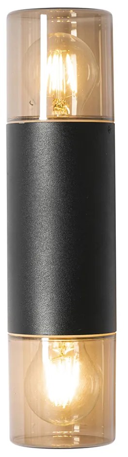 Lampada da parete esterna moderna nera 2 luci IP44 - Odense