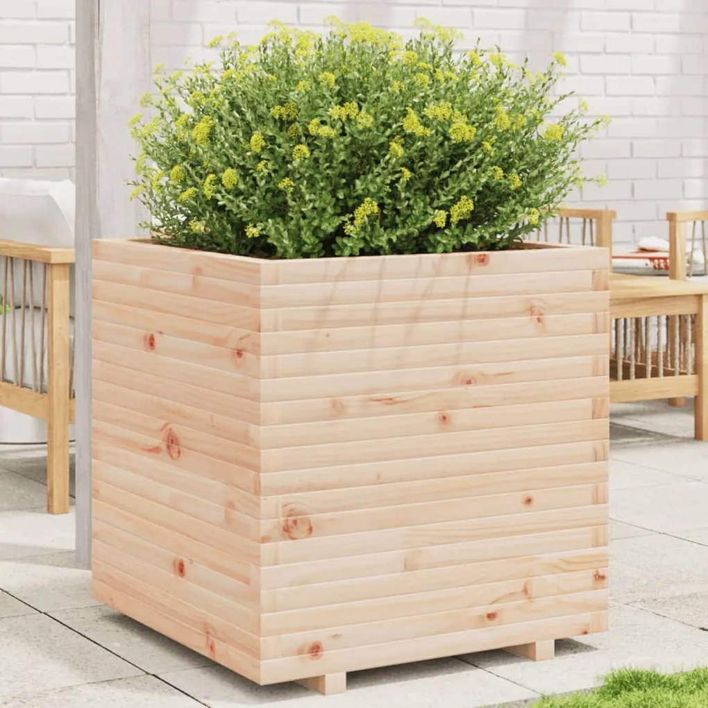Fioriera Da Giardino 70x70x72,5 Cm İn Legno Massello Di Pino /