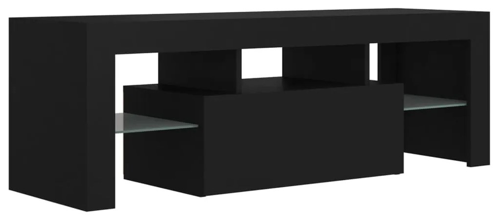 Mobile porta tv con luci led nero 120x35x40 cm