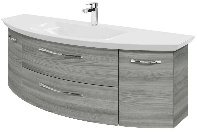 Mobile da bagno sospeso sotto lavabo L 139 x H 48 x P 46.2 cm grigio, 2 cassetti, 2 ante PELIPAL Cassca