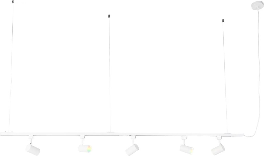 Sistema di binari sospesi Smart bianco monofase incl. 5 Wifi GU10 - Iconic Jeana