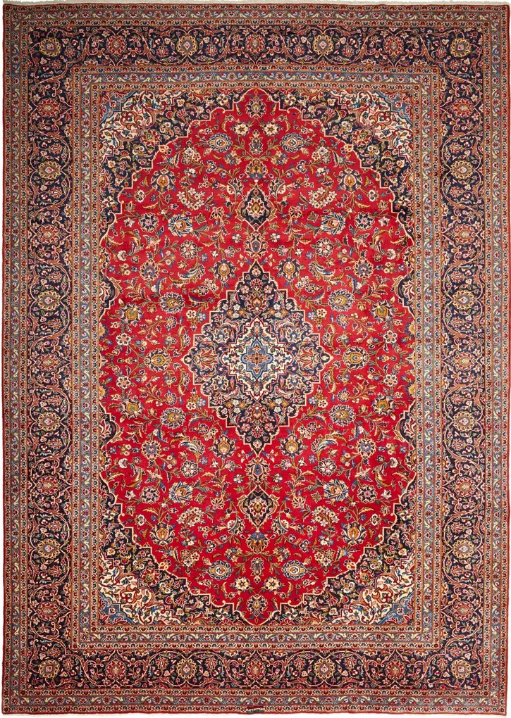 Kashan Tappeto persiano 280 x 390 Rosso (Iran) Annodato A Mano