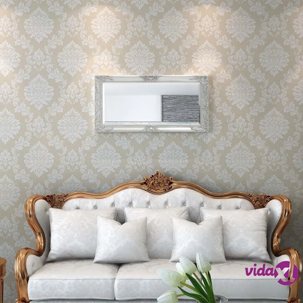 vidaXL Specchio da Parete Stile Barocco 100x50 cm Argento