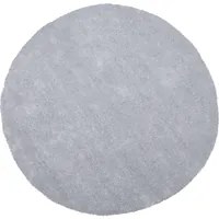 Tappeto shaggy grigio chiaro 140 cm moderno tappeto rotondo trapuntato a Pelo Lungo