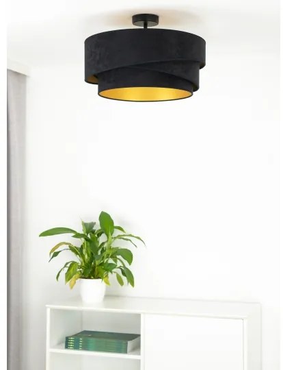 Duolla - Lampadario a plafone KOBO 1xE27/15W/230V diametro 45 cm nero