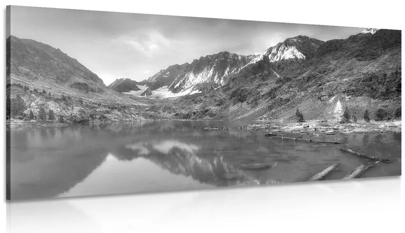 Quadro su tela – Montagne maestose in bianco e nero