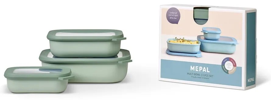 Scatole per alimenti in set da 3 Nordic sage - Mepal