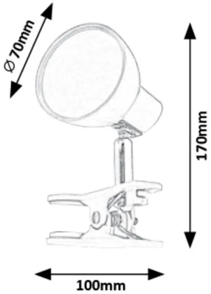Rabalux 1480 - Lampada LED con Clip NOAH LED/5W/230V