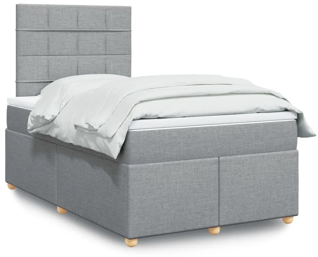 Giroletto A Molle Con Materasso Grigio Chiaro 120x200cm Tessuto /