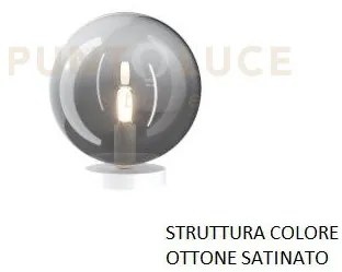 Lumetto ottone sat. 1 luce vetro fume 1184os-p-fu