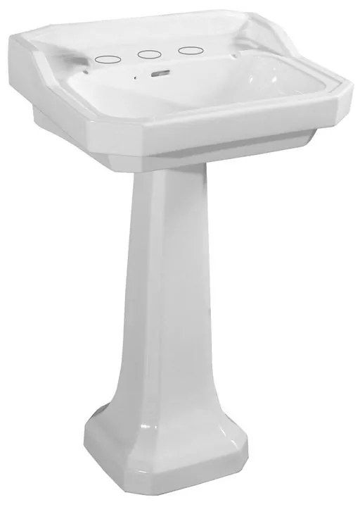 Lavabo colonna Giunone H 25 x P 51 cm in ceramica bianco