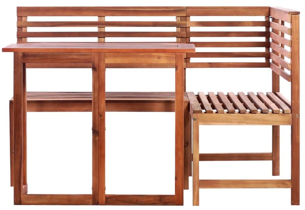 Set da bistrò 2 pz in legno massello di acacia