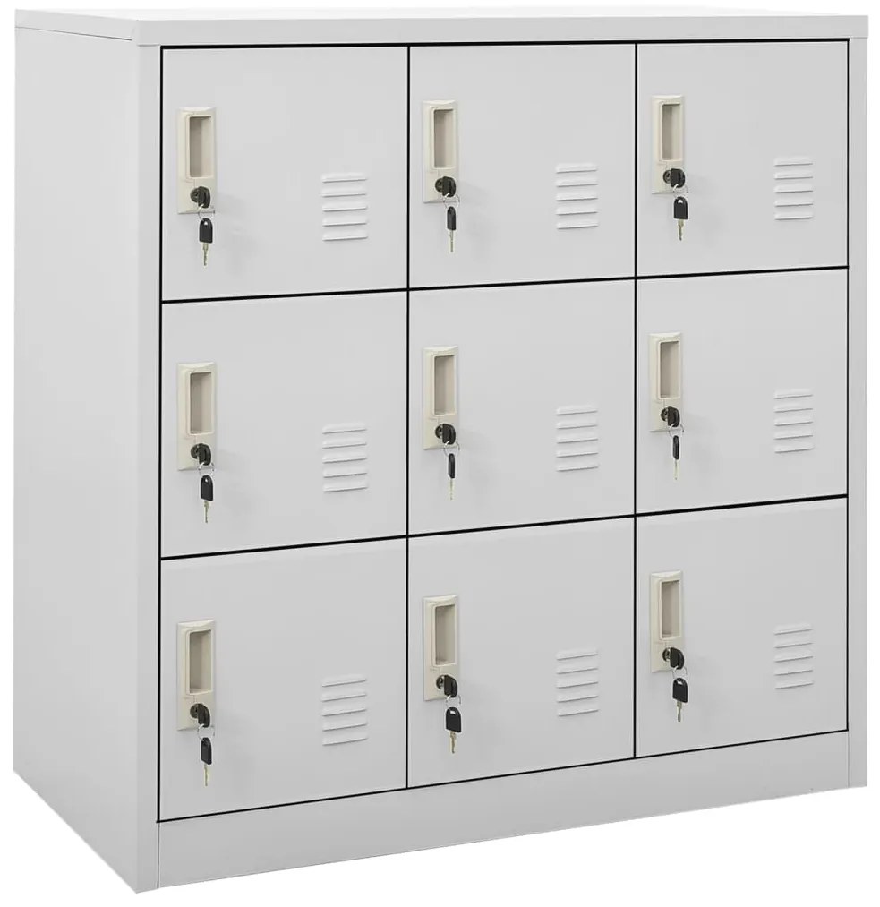 Armadietto Con Chiave Grigio Chiaro 90x45x92,5 Cm İn Acciaio /