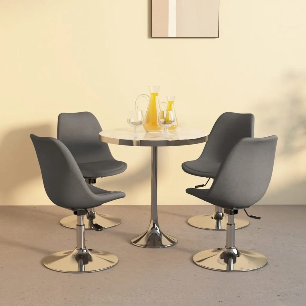 Sedie da pranzo girevoli 4 pz grigio chiaro in tessuto