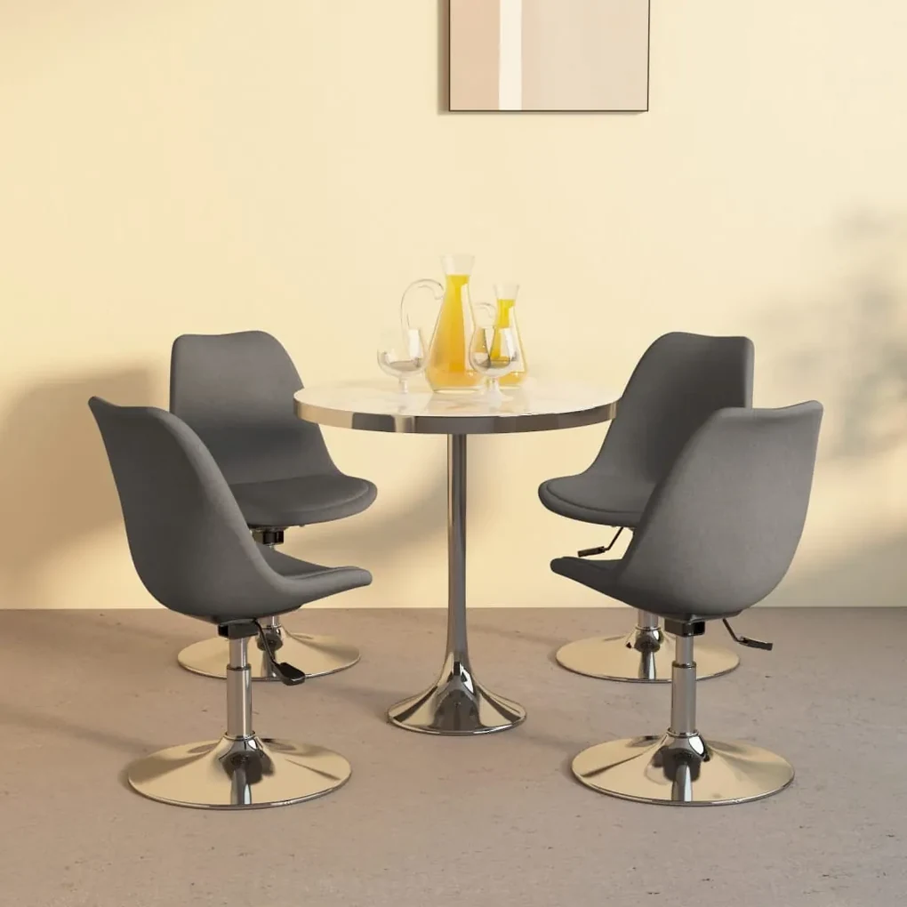 Sedie da pranzo girevoli 4 pz grigio chiaro in tessuto