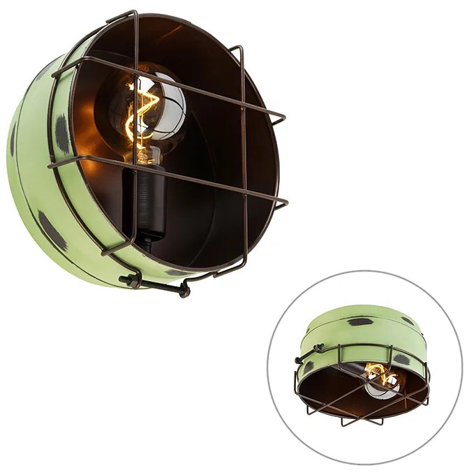 Lampada da parete industriale verde 25 cm - Barril