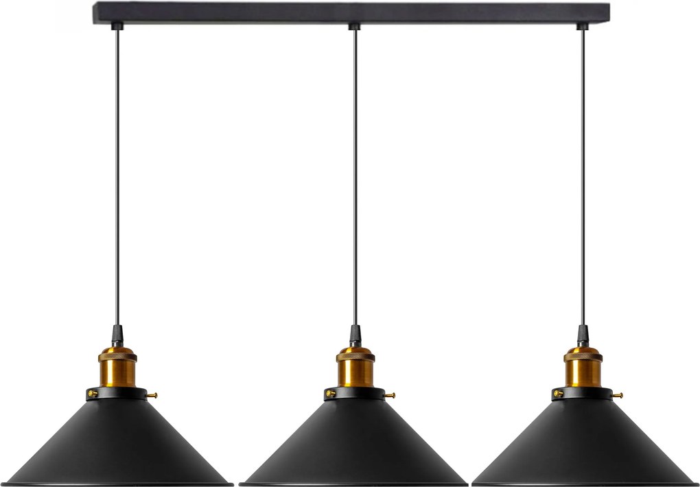 LAMPADA DA SOFFITTO PENSILE PORTO BLACK 3CP