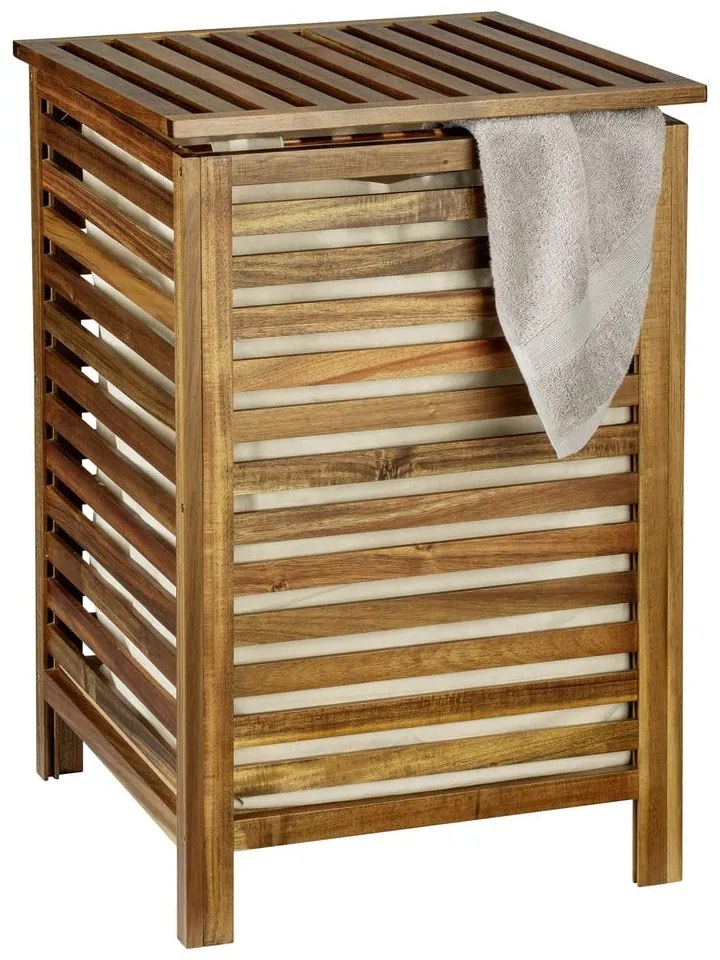 Cesta per il bucato colore naturale scuro in legno 56 l Fondi – Wenko