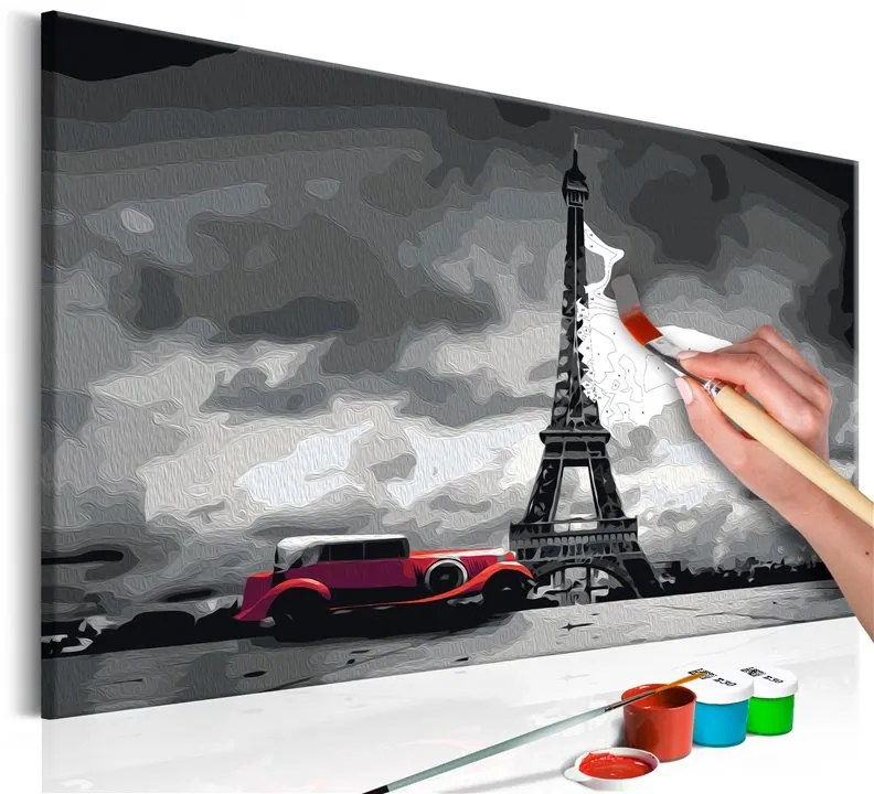 Quadro fai da te  Parigi (limousine rossa)  Colore Rosso, Dimensioni e Misure 60x40