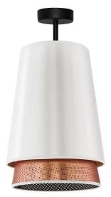 Duolla - Lampadario a plafone BELL SHINY 1xE27/15W/230V diametro 25 cm bianco/rame