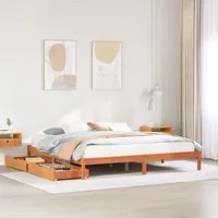 Letto senza Materasso Marrone Cera 180x200 cm in Legno di Pino 3301457