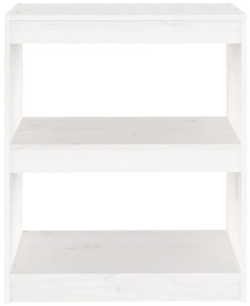 Libreria/Divisorio Bianco 60x30x71,5 cm in Massello di Pino