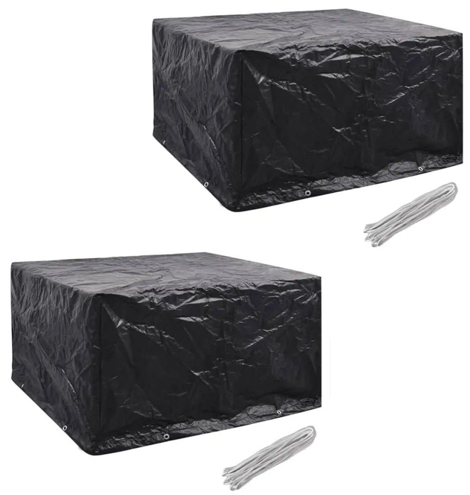 Coperture Arredi Giardino 2pz Polyrattan 8 Occhielli 172x113cm /