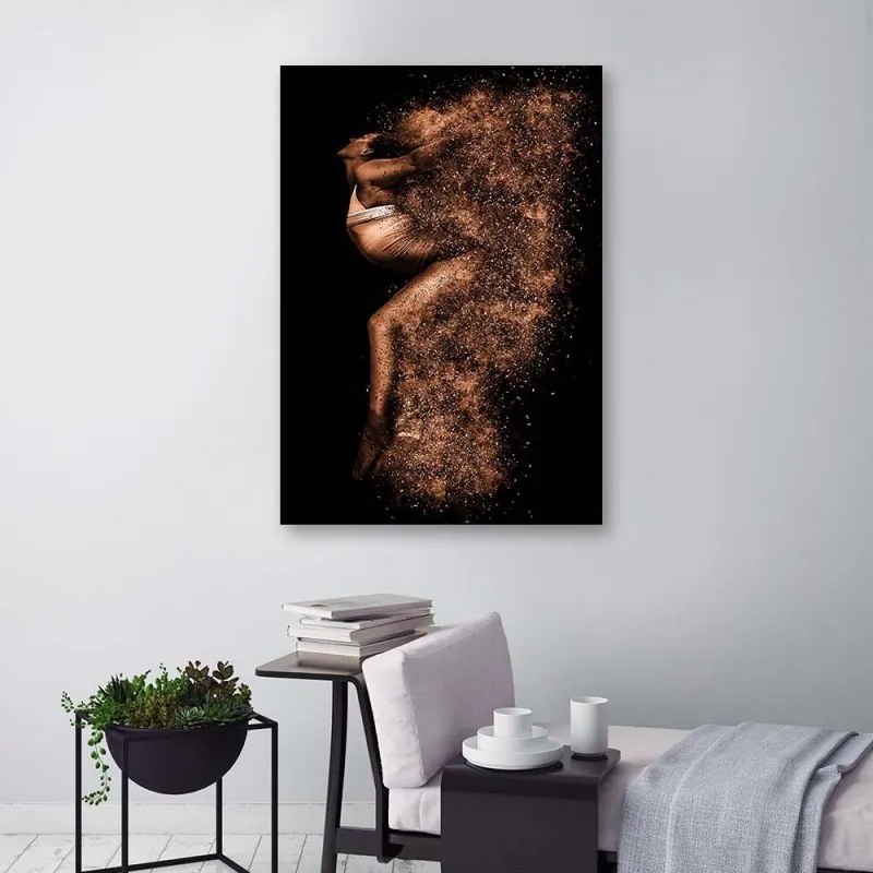 Quadro su tela, Donna in polvere d'oro  Dimensioni 40x60