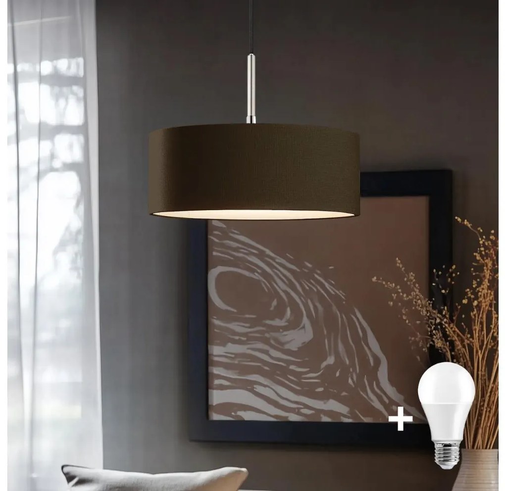 Eglo - Lampadario LED a cavo TUNJA 1xE27/60W/230V marrone