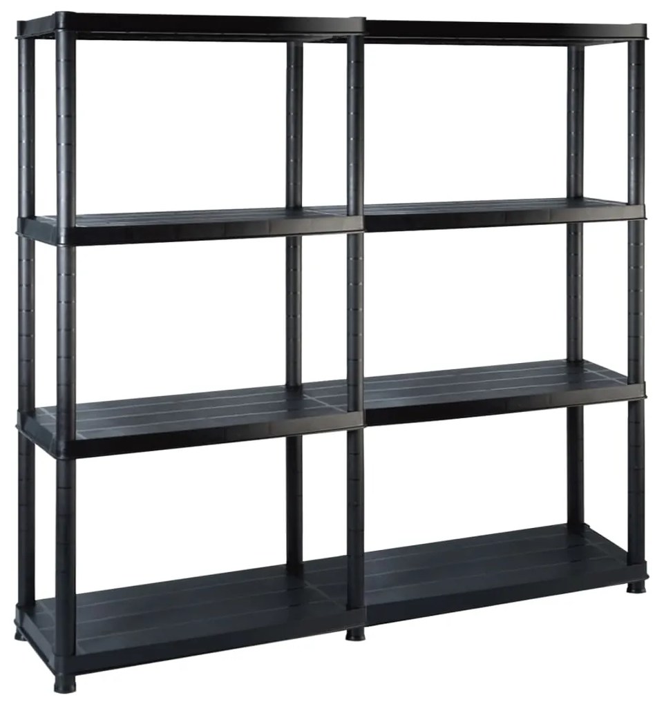 Scaffale A 4 Ripiani Nero 122x30,5x130 Cm İn Plastica /