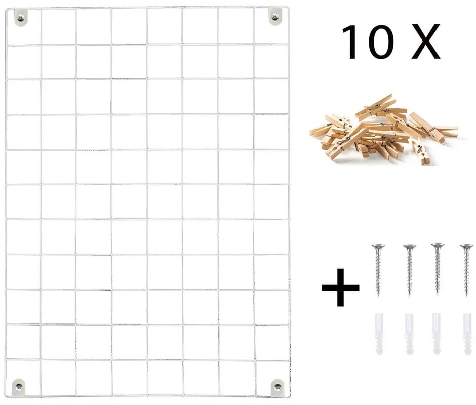 Metallo bianco Lavagna per promemoria, 50 x 70 cm - Evila Originals