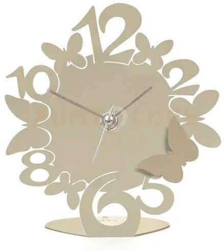 Orologio sciame farfalline sabbia in ferro 14x15cmh