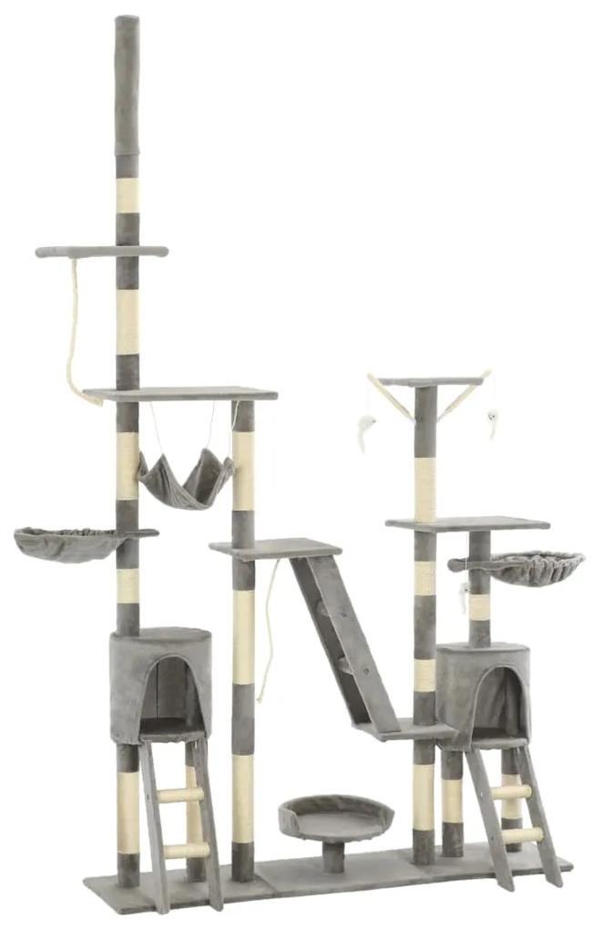 Albero per Gatti con Tiragraffi in Sisal 230-250 cm Grigio