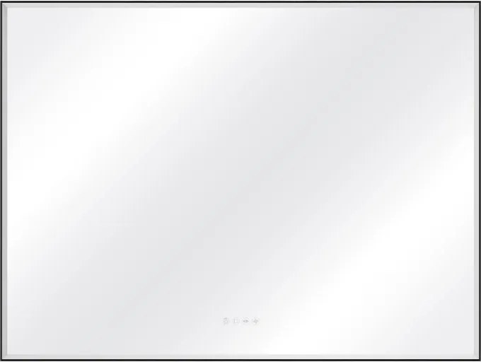 Specchio con illuminazione integrata bagno rettangolare SENSEA L 120 x H 90 x P 3.85 cm nero