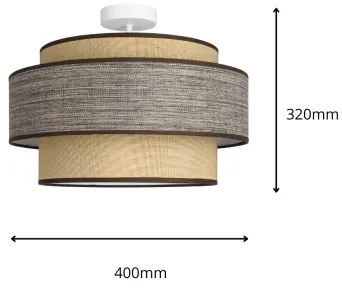 Lampadario a plafone GRACE 1xE27/60W/230V diametro 40 cm color crema/marrone