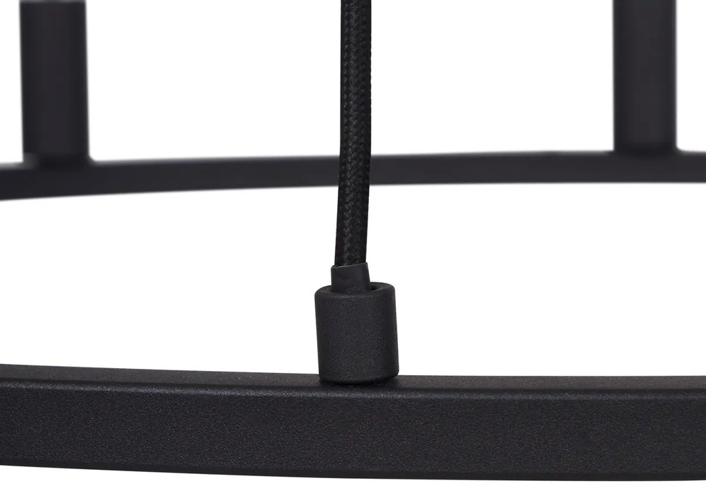 Lampada a sospensione industriale nera a 7 luci - Knight