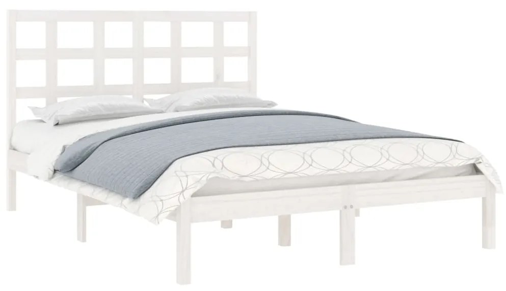 Giroletto bianco in legno massello 135x190 cm double
