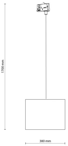 Lampadario a sospensione con filo Sistema ferroviario trifase TRACER 1xE27/15W/230V diametro 38 cm nero/grigio