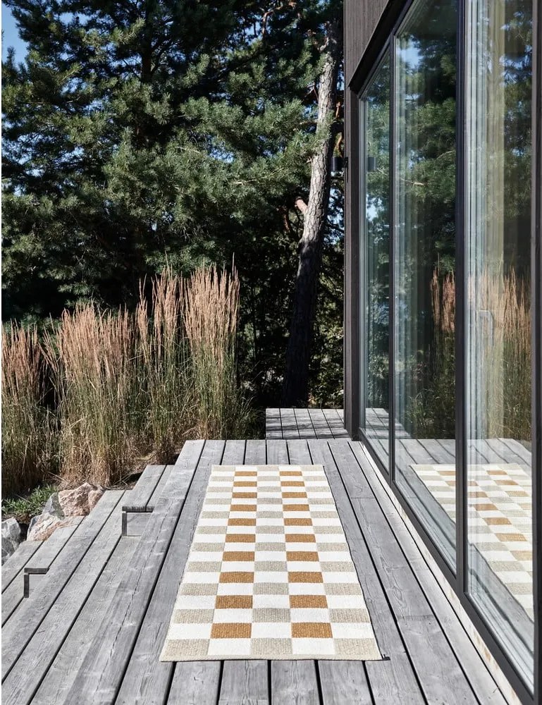 Passatoia da interno/esterno giallo ocra/beige 70x160 cm Pix Vanilla Ochre – Pappelina