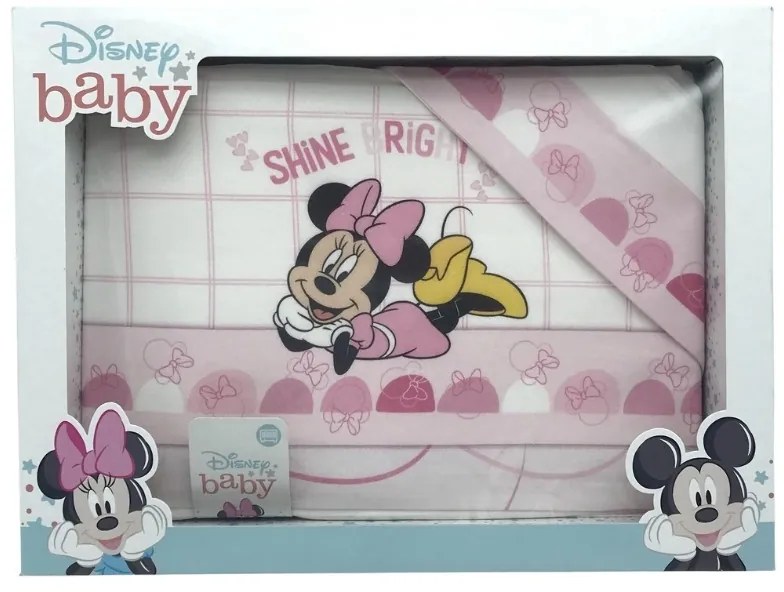 Lenzuola culla Minnie shine bright neonato Disney  Colore Rosa, Dimensioni e Misure Culla