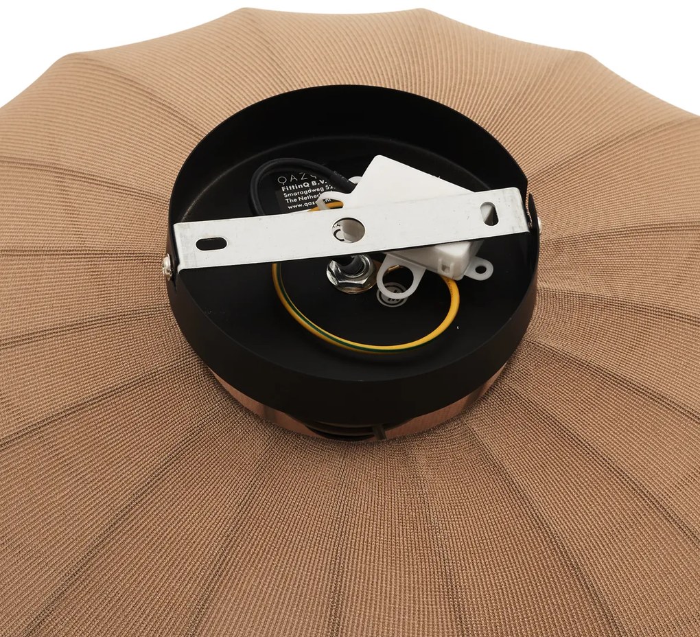 Lampada da soffitto Japandi marrone con paralume in tessuto - Bida