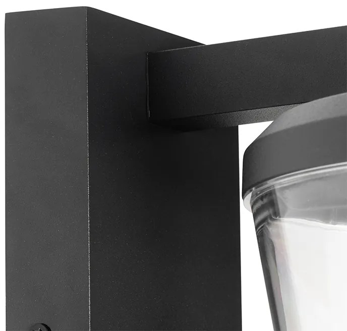 Lampada da parete per esterni nera IP44 con sensore di movimento - Joren